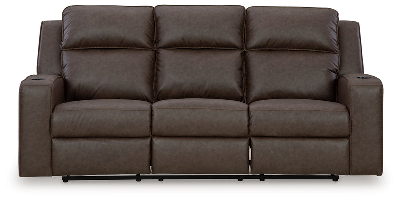 Lavenhorne - Reclining Sofa With Drop Down Table - Umber