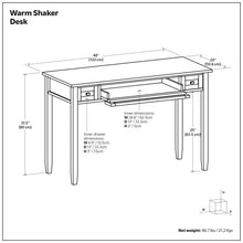 Load image into Gallery viewer, Warm Shaker - Writing Desk With Drawers - Black
