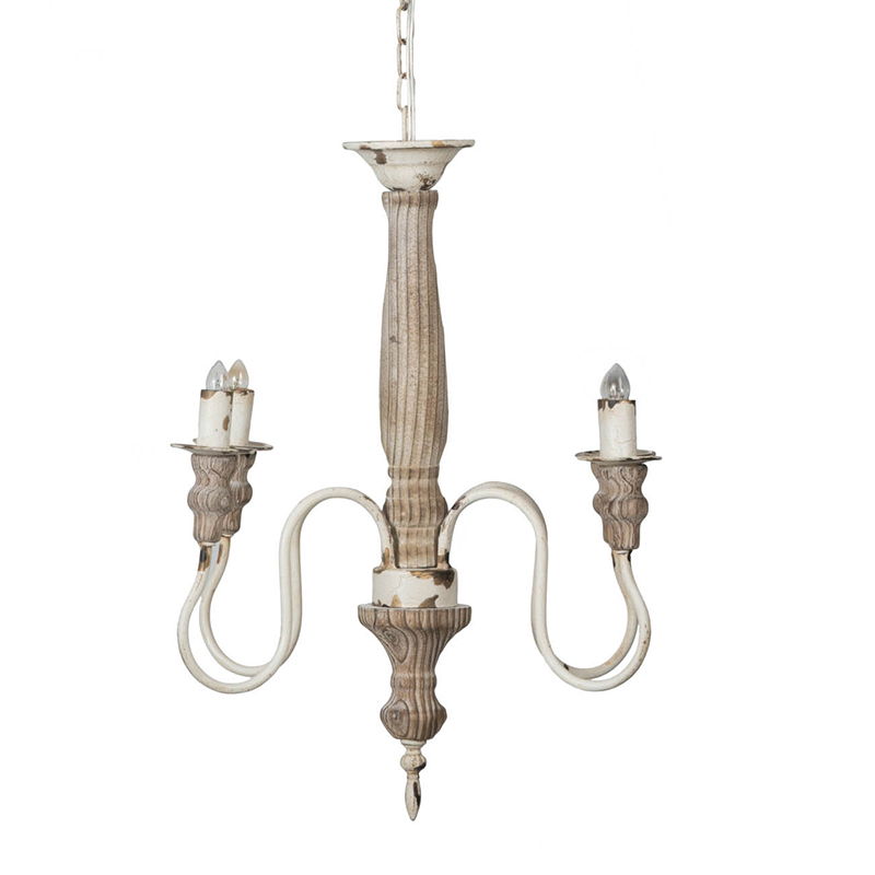 4 Light Chandelier, Hanging Light Fixture With Adjustable Chain For Kitchen, Bulb Not Included - Cream White
