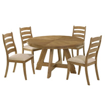 Load image into Gallery viewer, Kent - 5 Piece Dining Table Set With Upholstered Chairs - Brown Oak
