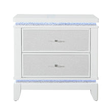 Load image into Gallery viewer, Adalid - Nightstand With Glittered Drawer Front And LED Lighting - White
