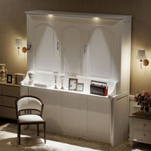 Load image into Gallery viewer, Murphy Bed With Desk, LED Lights And USB Charging Station
