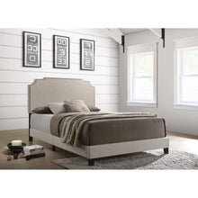 Load image into Gallery viewer, Panel Bed With Nailhead Trim, Upholstered Headboard

