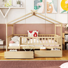 Load image into Gallery viewer, House Bed With 2 Drawers
