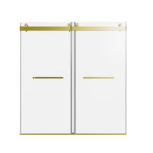 Load image into Gallery viewer, Frameless Double Sliding Soft Close Shower Door, Tempered Glass
