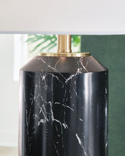 Load image into Gallery viewer, Hanzila - Poly Table Lamp - Black / Gold Finish
