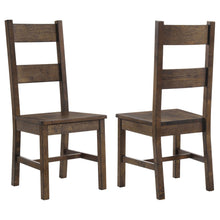 Load image into Gallery viewer, Ladder Back Dining Chairs With Straight Seat (Set of 2) - Brown
