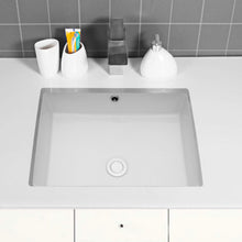 Load image into Gallery viewer, Modern Ceramic Rectangular Undermount Bathroom Sink With Overflow
