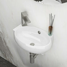 Load image into Gallery viewer, Modern Aesthetic Rectangle Wall Mount Bathroom Sink With Single Faucet Hole
