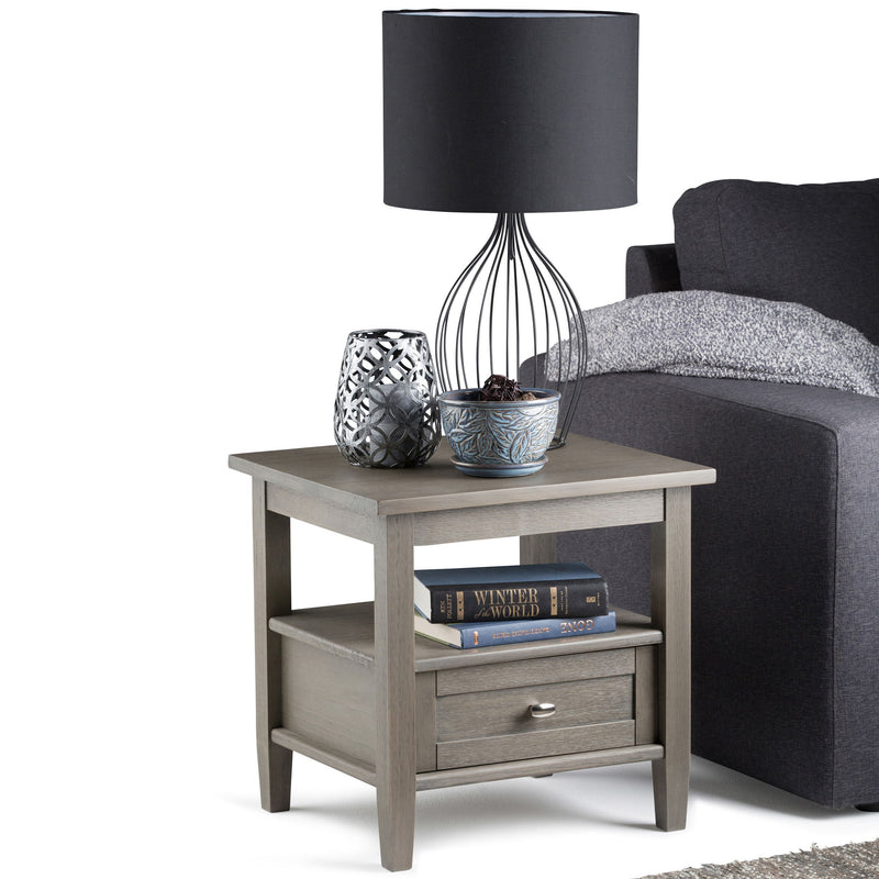 Warm Shaker - End Table - Dark Brown