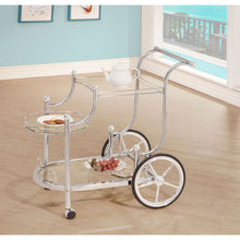 Load image into Gallery viewer, Reia - 3 Tier Cart With Casters &amp; Tempered Glass Design - Chrome
