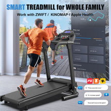 Load image into Gallery viewer, 2.5Hp Portable Treadmill With Handles, App Control &amp; LED Display - Black
