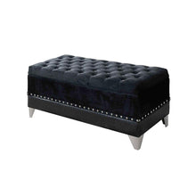Load image into Gallery viewer, Tufted Trunk With Nailhead Trim Storage Solution - Black

