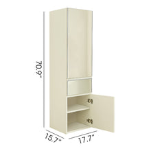 Load image into Gallery viewer, Elise - Slim Modular Closet Cabinet With Mirror - White
