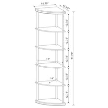 Load image into Gallery viewer, Corner Bookcase With 5 Shelves, Compact Design For Living Room - Cappuccino
