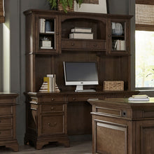Load image into Gallery viewer, Stigham - 5 Drawer Credenza With Hutch - Oak
