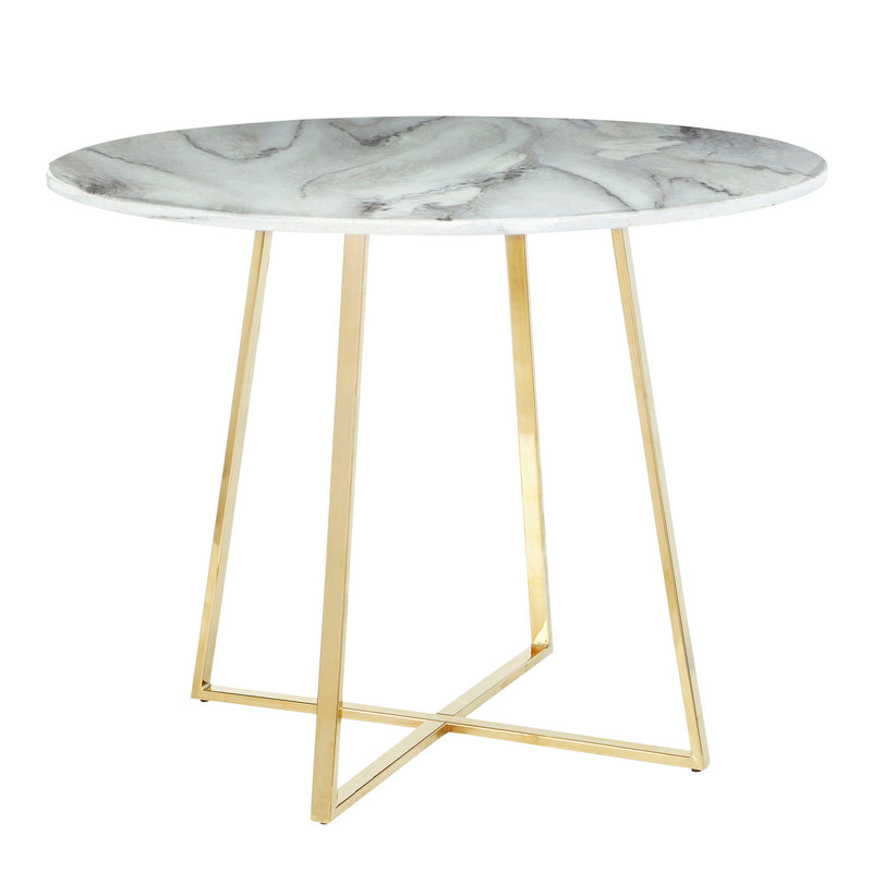 Cosmo - Contemporary / Glam Dining Table - Gold / White