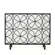 Load image into Gallery viewer, Thayer - Single Panel Iron Fireplace Screen With Geometric Design
