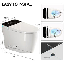 Load image into Gallery viewer, Smart Heated Bidet Toilet With Auto Open / Close Seat, Warm Water Wash, Dryer, And LED Display - White
