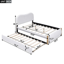 Load image into Gallery viewer, Upholstered Platform Bed With Wood Supporting Feet And Trundle
