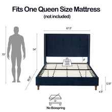 Load image into Gallery viewer, Peyton - Upholstered Bed With 54" High Headboard, Traditional Hand Buttoned Tufting
