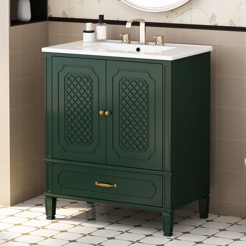 Bathroom Vanity With Sink, Soft Closing Door, Multi Functional Storage