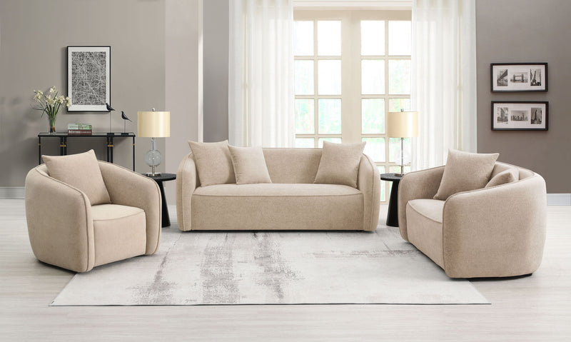 Keith - 3 Piece Living Room Set (Comes With Matching Color Toss Pillows)