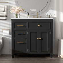 Load image into Gallery viewer, Bathroom Vanity With Sink, 1 Tip Out Drawer, 3 Side Drawers, Adjustable Shelf
