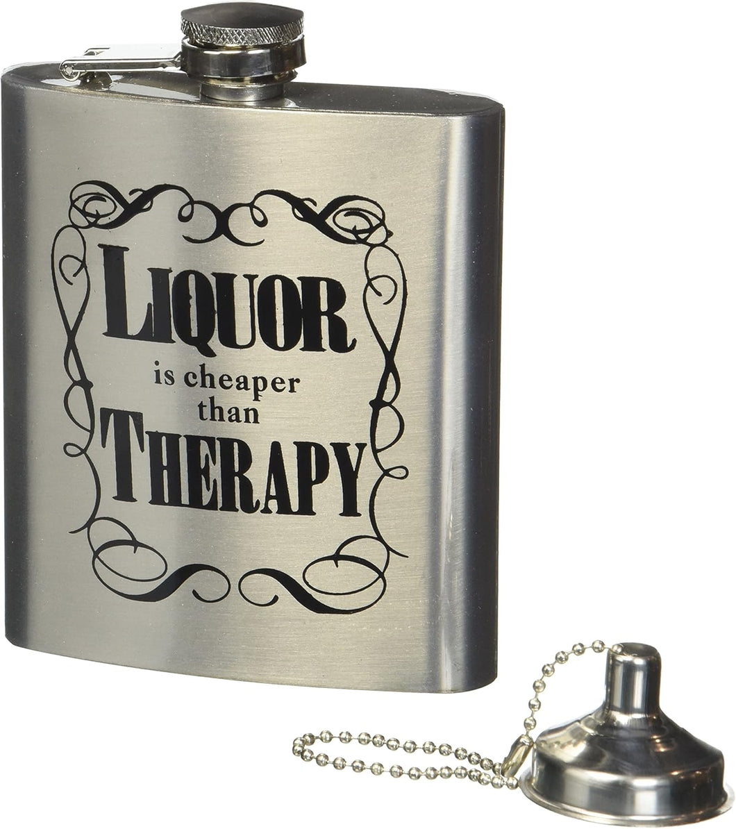 Spoontiques-Liquor is Cheaper Than Therapy Hip Flask