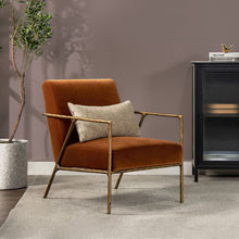 Load image into Gallery viewer, Aerin - Hammered Brass Upholstered Accent Arm Chair
