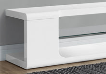 Load image into Gallery viewer, TV Stand, Console, Media Entertainment Center, Storage Shelves, Glossy Contemporary &amp; Modern - White
