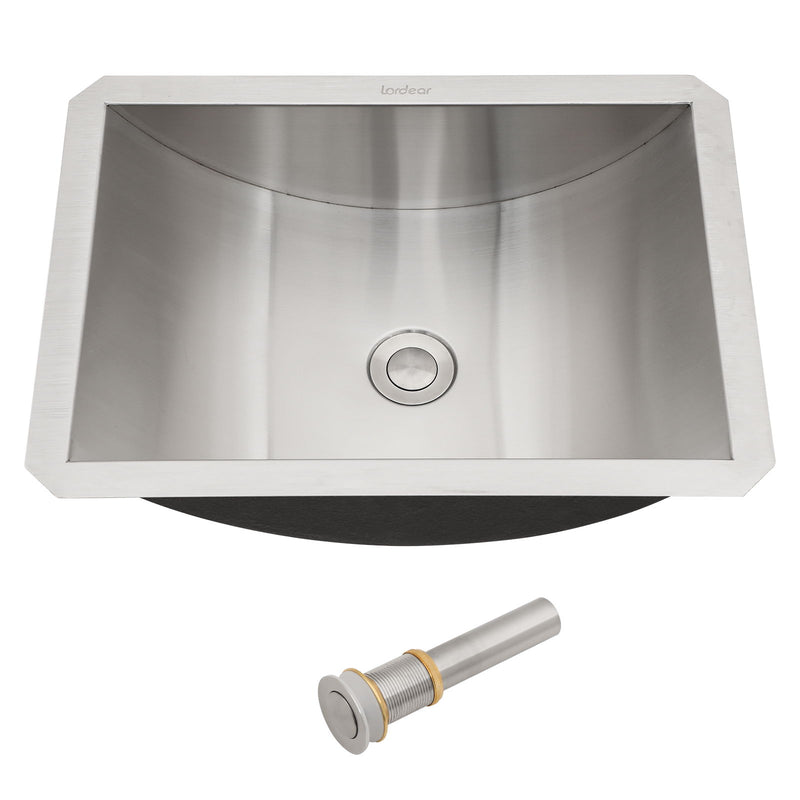 Undermount Bathroom Sink With Pop Up Drain, Durable Material, Easy Clean Nano Finish - Brushed Nickel