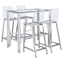 Load image into Gallery viewer, Garbo - 5 Piece Bar Set With Stools - Chrome
