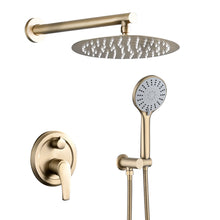 Load image into Gallery viewer, Wall Mounted Shower Set With High Pressure 10" Rain Shower Head And 5 Function Handheld Shower Head
