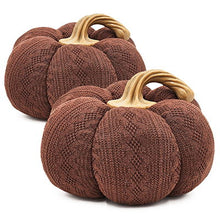 Load image into Gallery viewer, Pumpkin Ornament Decor For Holiday Harvest Festival Fall Festival &amp; Thanksgiving (Set of 2) - Dark Brown
