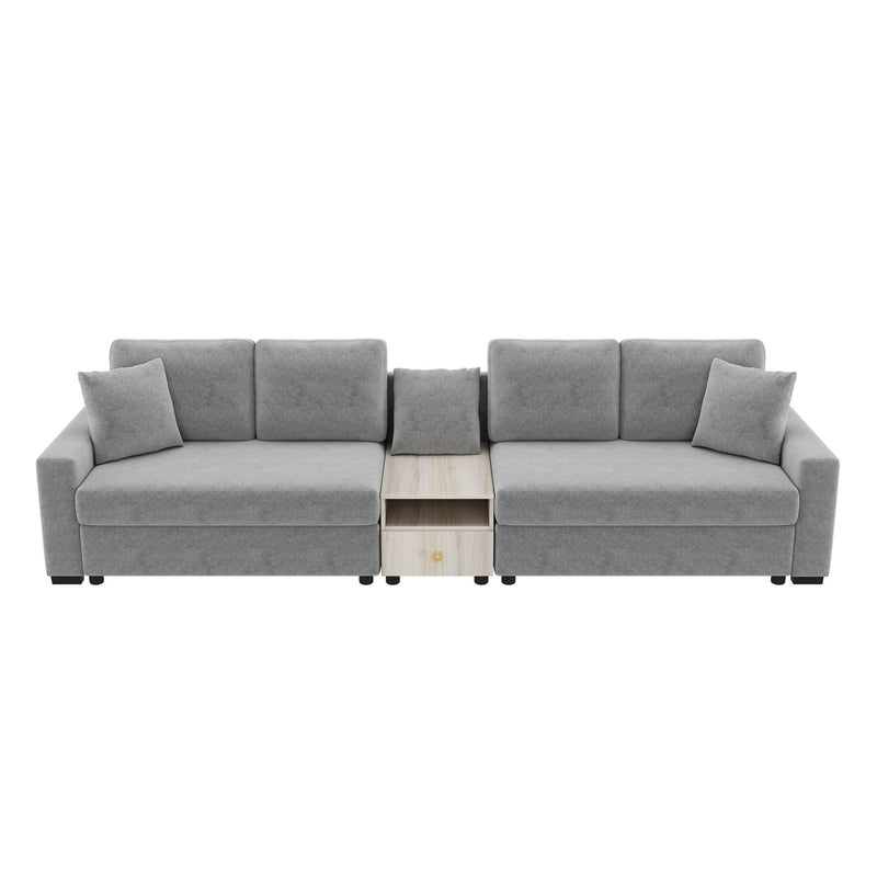 Modular Sofa Couch With Storage Armrest And Center Console