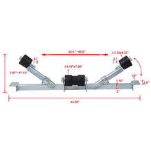 Load image into Gallery viewer, Heavy Duty Boat Trailer Support Bracket With Keel Rollers
