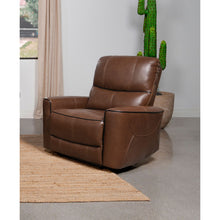 Load image into Gallery viewer, Denson - Upholstered Power Recliner Chair With USB Charging And Smooth Button Recline - Brown
