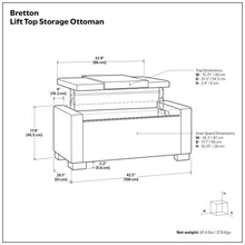 Load image into Gallery viewer, Bretton - Lift Top Storage Ottoman - Deep Umber Brown
