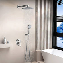 Load image into Gallery viewer, Wall Mounted Shower Set With High Pressure 10" Rain Shower Head And 5 Function Handheld Shower Head
