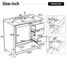 Load image into Gallery viewer, 36" Bathroom Vanity With Sink, Soft Close Drawers - Natural
