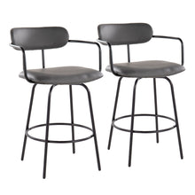 Load image into Gallery viewer, Demi - Contemporary Fixed Height Counter Stool With Swivel With Round Footrest (Set of 2)
