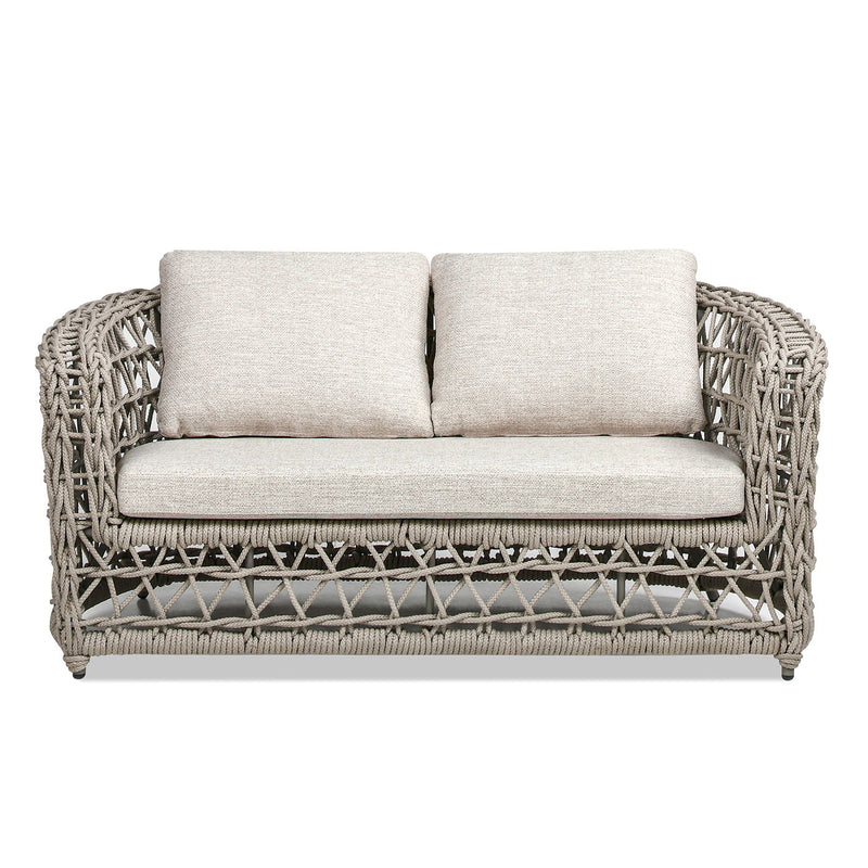 Everly - Frame Barrel Deep Seating Patio Loveseat Sofa Axroma Olefin - Beige