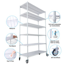 Load image into Gallery viewer, 6 Tier 6000Lbs Capacity Nsf Metal Shelf Wire Shelving Unit, Heavy Duty Adjustable Storage Rack With Wheels &amp; Shelf Liners For Commercial Grade Utility Steel Storage Rack
