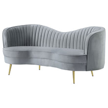 Load image into Gallery viewer, Reigha - Loveseat With Channel Tufted - Gray
