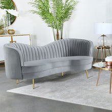 Load image into Gallery viewer, Reigha - Loveseat With Channel Tufted - Gray
