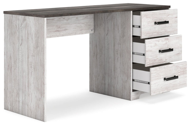 Shawburn - Home Office Desk - White / Dark Charcoal Gray