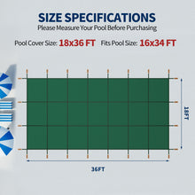 Load image into Gallery viewer, Rectangular Swimming Pool Safety Cover For Underground Pools - Green
