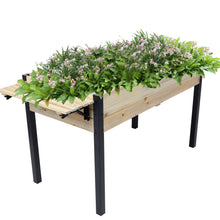 Load image into Gallery viewer, Raised Garden Bed With Metal Legs And Folding Storage Shelf
