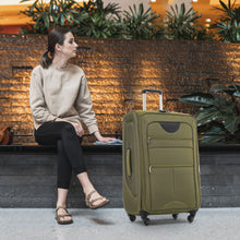 Load image into Gallery viewer, Softside Luggage Expandable 3 Piece Set Upright Spinner Lightweight Travel Suitcase 22" / 26" / 30" - Army Green
